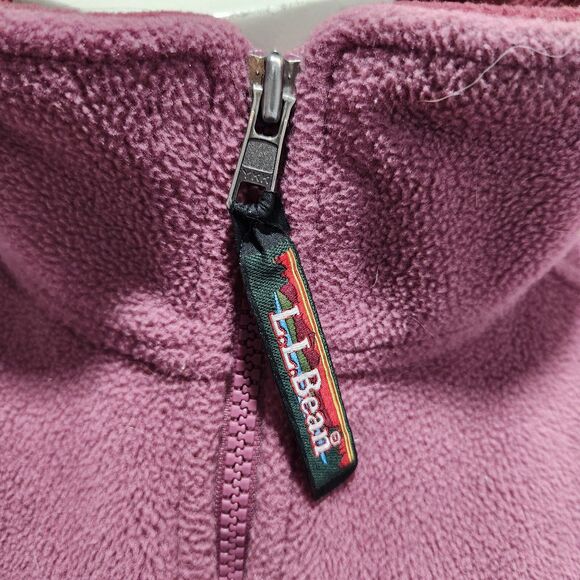 L.L. Bean Fleece Full Zip Up Anorak Jacket Mauve Womens SZ Small Winter Gorpcore - Picture 3 of 7